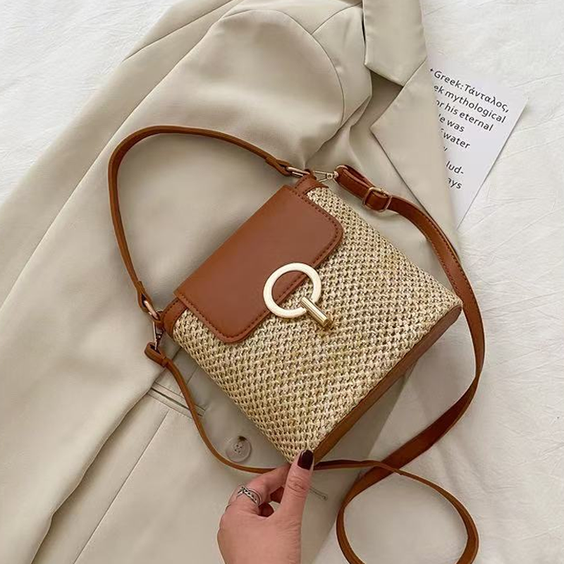 Bolso cruzado de paja para mujer