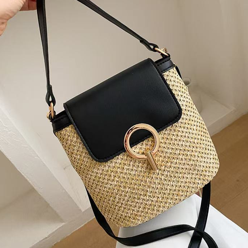 Bolso cruzado de paja para mujer