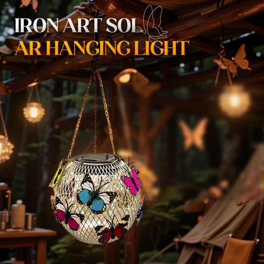 Luz colgante solar de arte en hierro