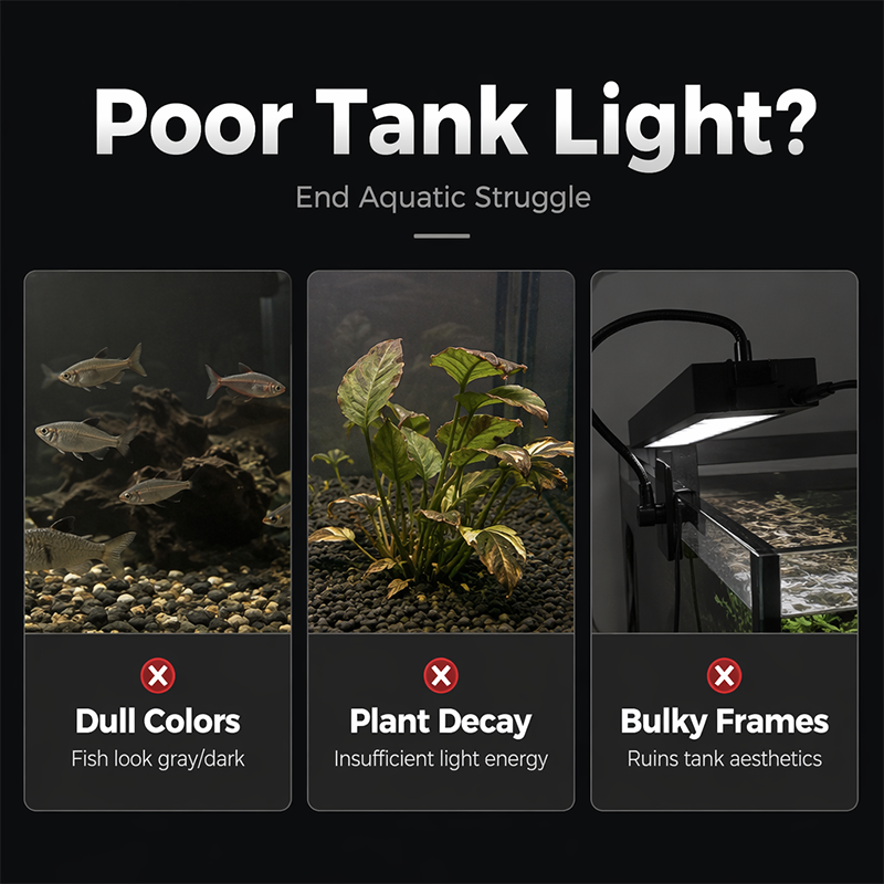 Lámpara LED de pinza para acuario de espectro completo