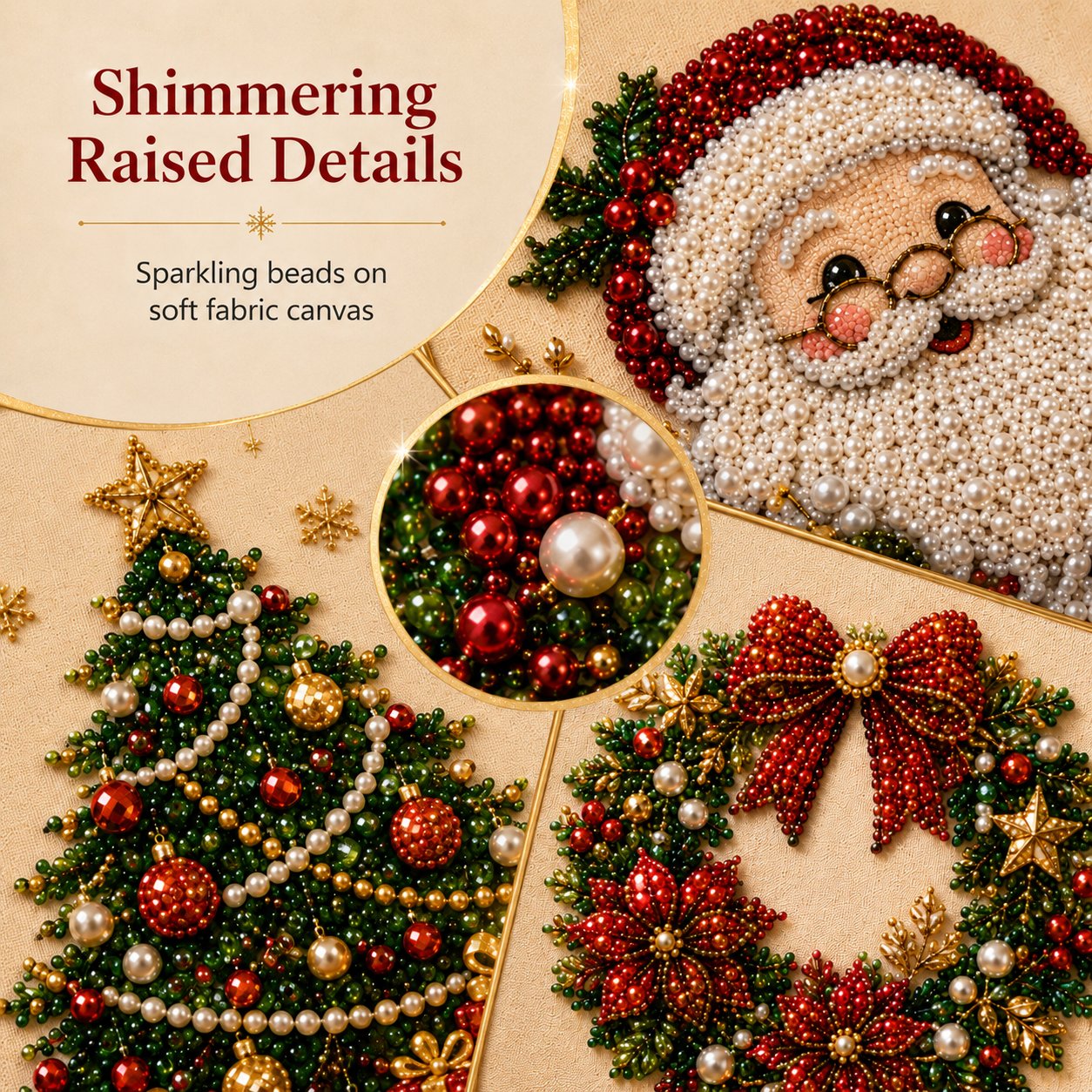 🎨💎Kit de manualidades de Navidad para crear un cuadro de diamantes con perlas