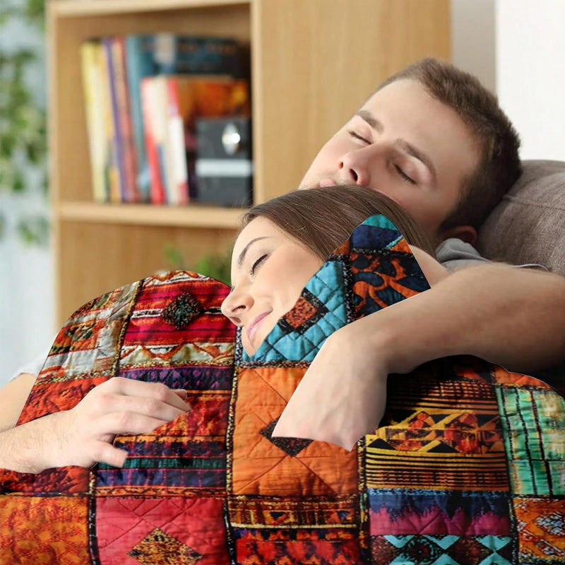 🌲🎁 Manta de Franela con Estampado Vintage de Pollos 🔥 Moda y Confort para tus Siestas
