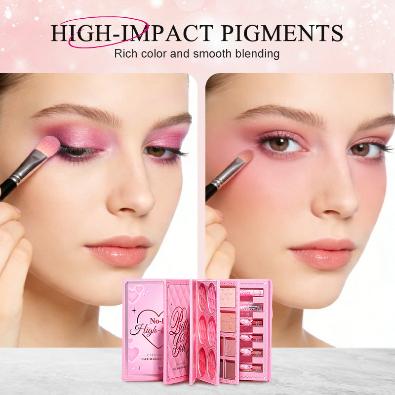 ¡Una sola paleta para todos tus looks de maquillaje completo! Set de Paleta de Maquillaje Todo en Uno tipo Libro