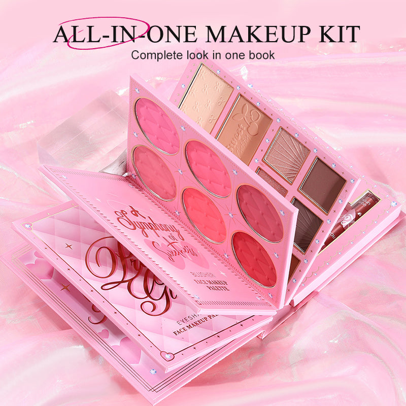 ¡Una sola paleta para todos tus looks de maquillaje completo! Set de Paleta de Maquillaje Todo en Uno tipo Libro