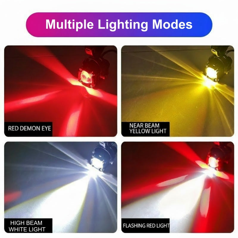 🎉🏍️ Faros LED Universales para Motocicleta: Doble Haz, Impermeables y Antiniebla 💡