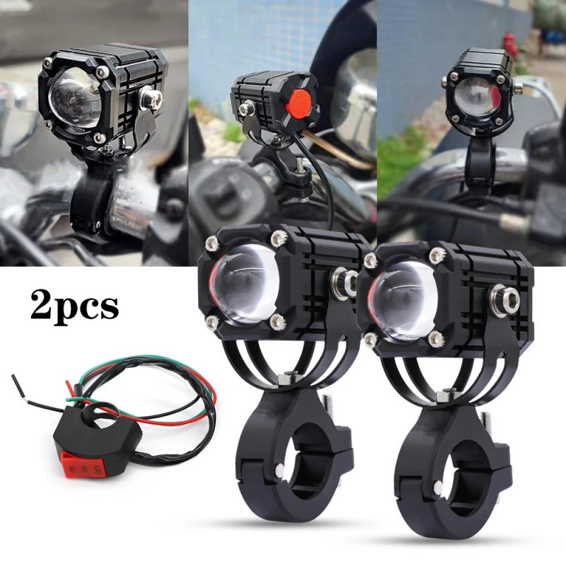 🎉🏍️ Faros LED Universales para Motocicleta: Doble Haz, Impermeables y Antiniebla 💡